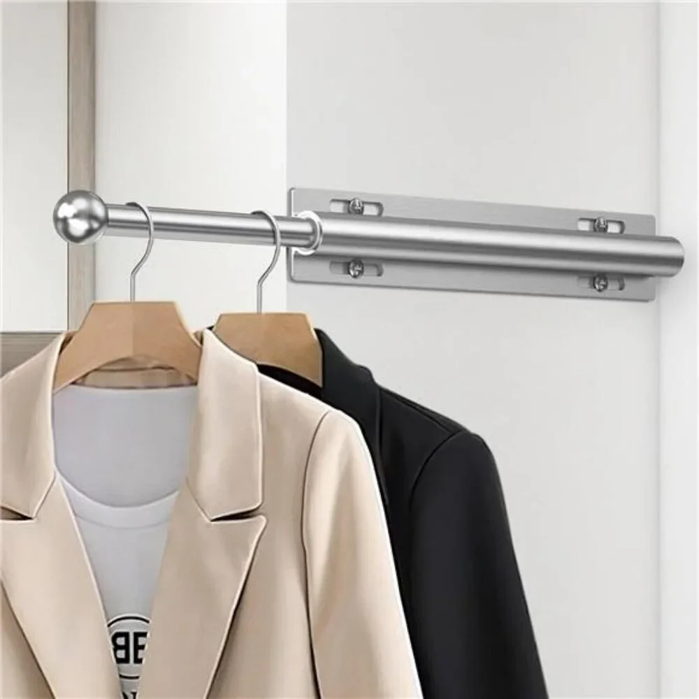 Closet valet rod pull out retractable clothing hanger rod organizer for clothes